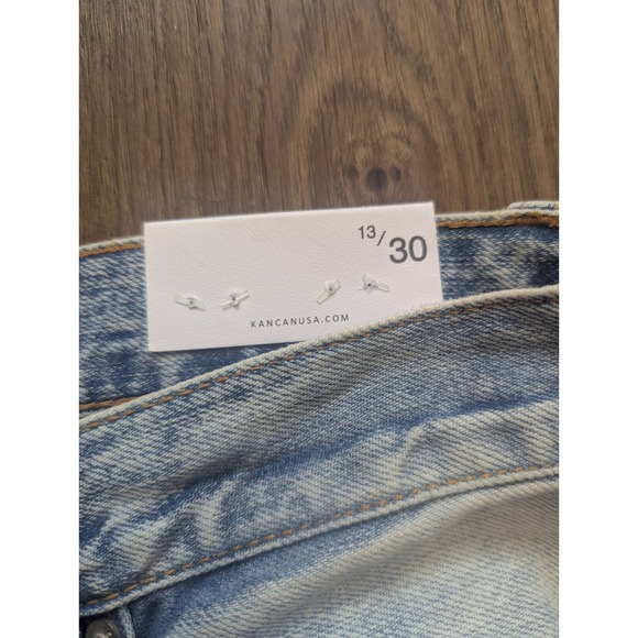 Kancan Jeans 30 Blue Acid Wash Faded Distressed High Rise Baggy Straight Y2K - Picture 4 of 12